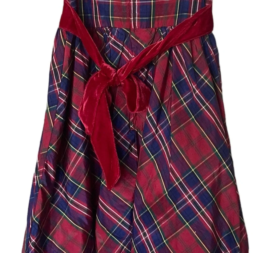 Gymboree Girls‎ Size 9 Red Blue Yellow Green Plaid Fancy Party Dress